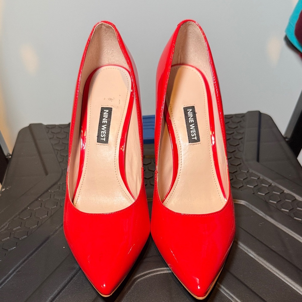 Nine West Glossy Red Heels